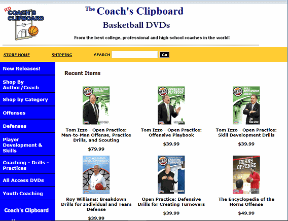 Coach's Clipboard DVD Store