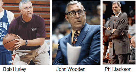 Coaches Hurley, Wooden and Jackson