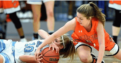 fighting for a loose ball