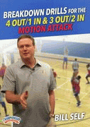 Bill Self: Breakdown Drills for the 4 Out/1 In & 3 Out/2 In Motion Attack